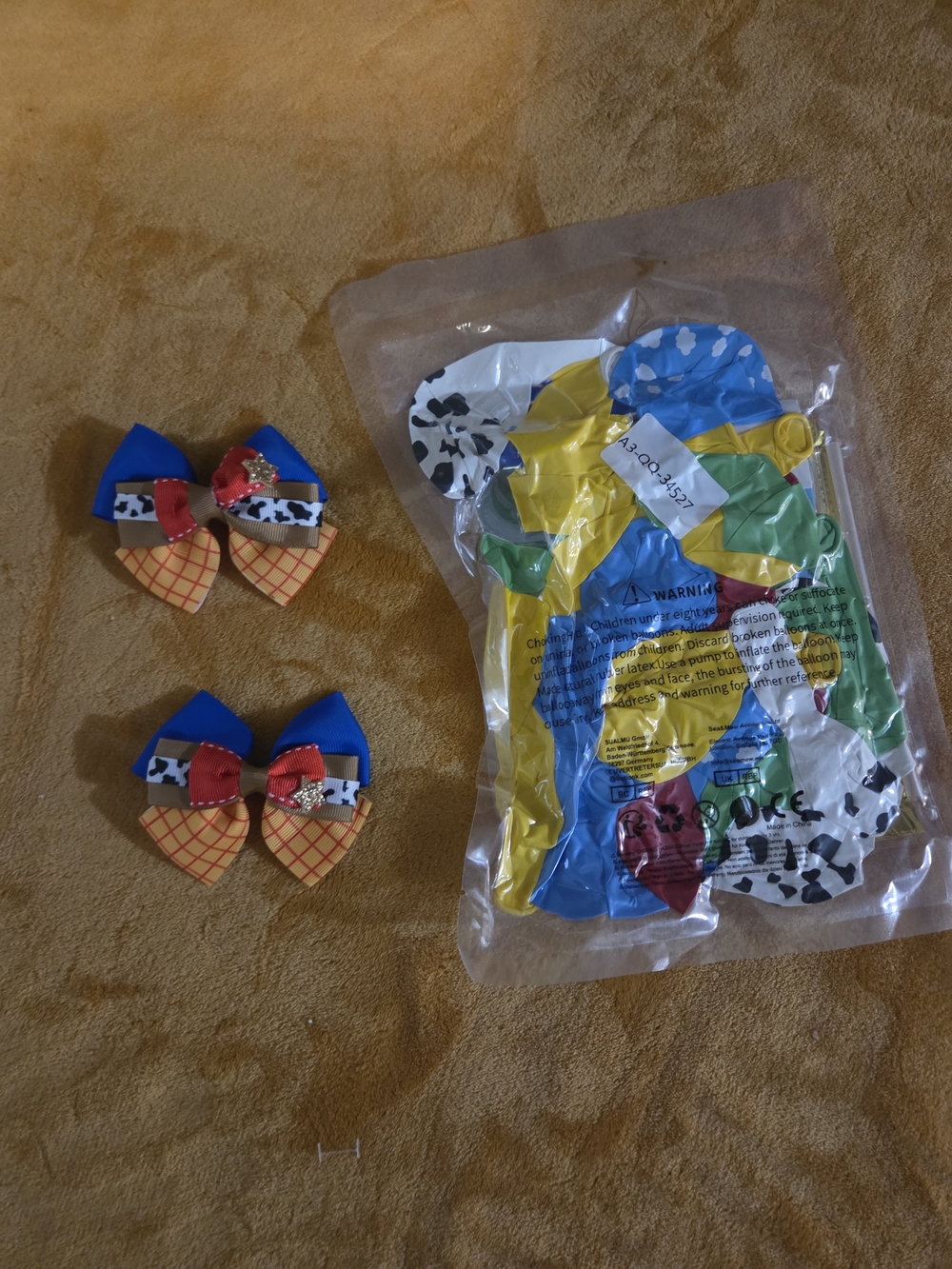 Toy Story Party Decorations and Two Bows